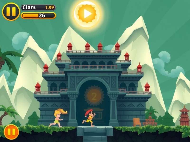 Temple Run 2 gameplay screenshot showing character running through temple