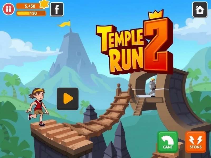 Temple Run 2 gameplay screenshot showing character running through ancient temple