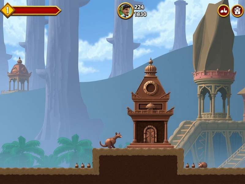 Temple Run 1 gameplay screenshot showing character running from demon