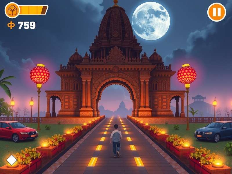 Temple Run VR गेमप्ले दृश्य