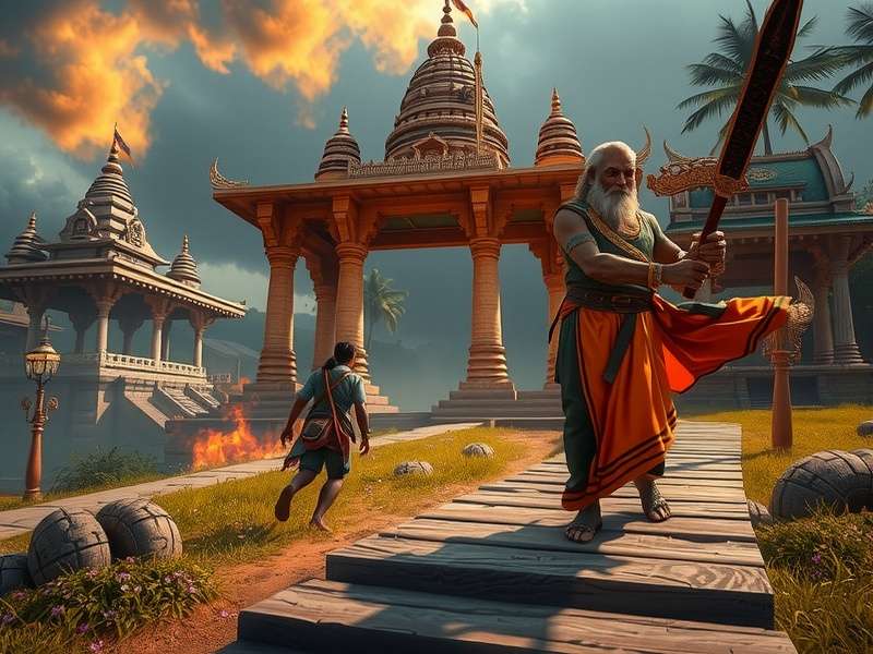Temple Run VRMMO गेमप्ले दृश्य