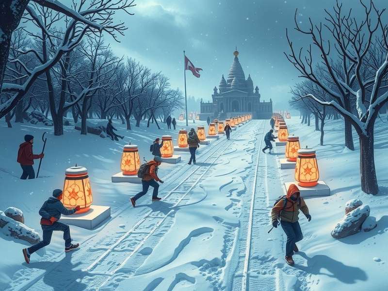 Temple Run Snow गेमप्ले स्क्रीनशॉट