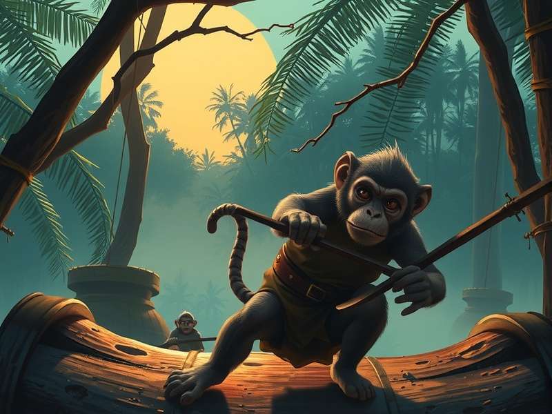 Temple Run Demon Monkeys in a Barrel gameplay screenshot