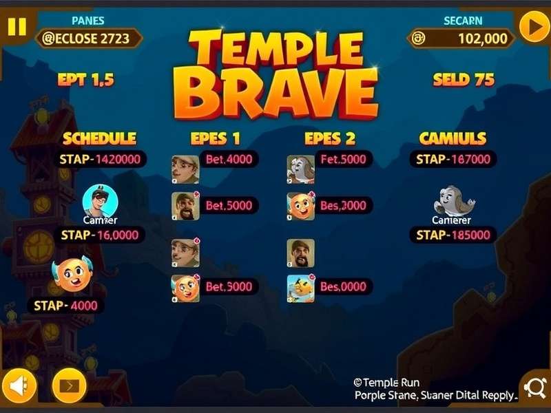 Temple Run Brave Games Schedule