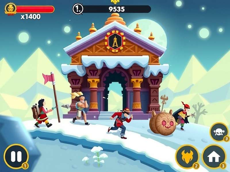 Temple Run Snow Mod APK Gameplay