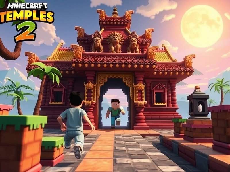 Minecraft Monster School Temple Run 2 गेमप्ले