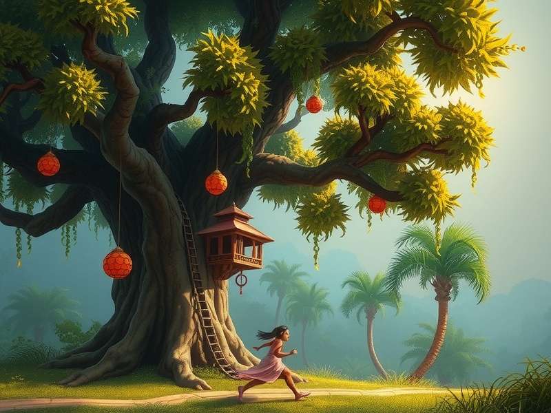 Temple Run 2 में पेड़ों का दृश्य
