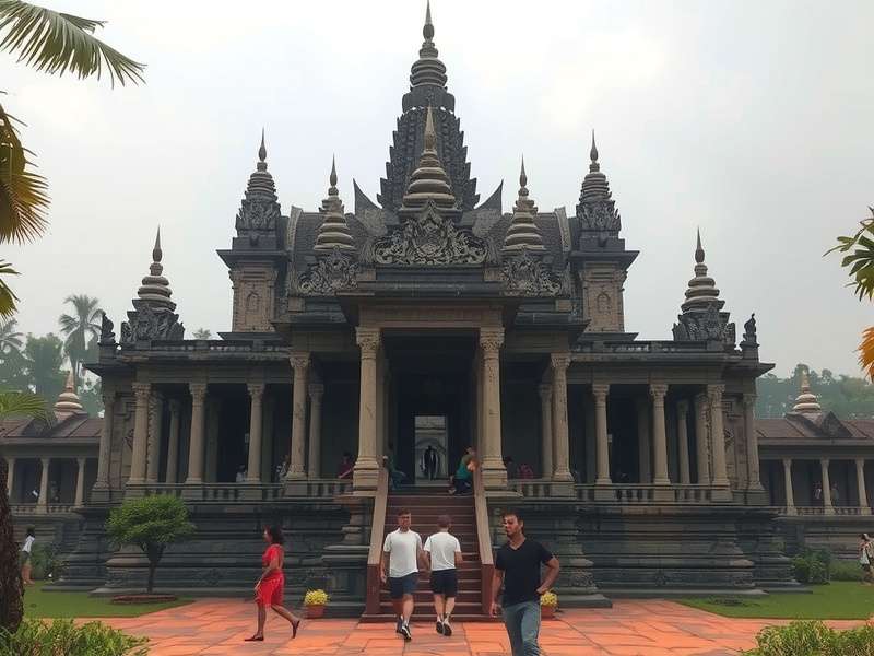 अंगकोर वाट मंदिर में Temple Run का दृश्य