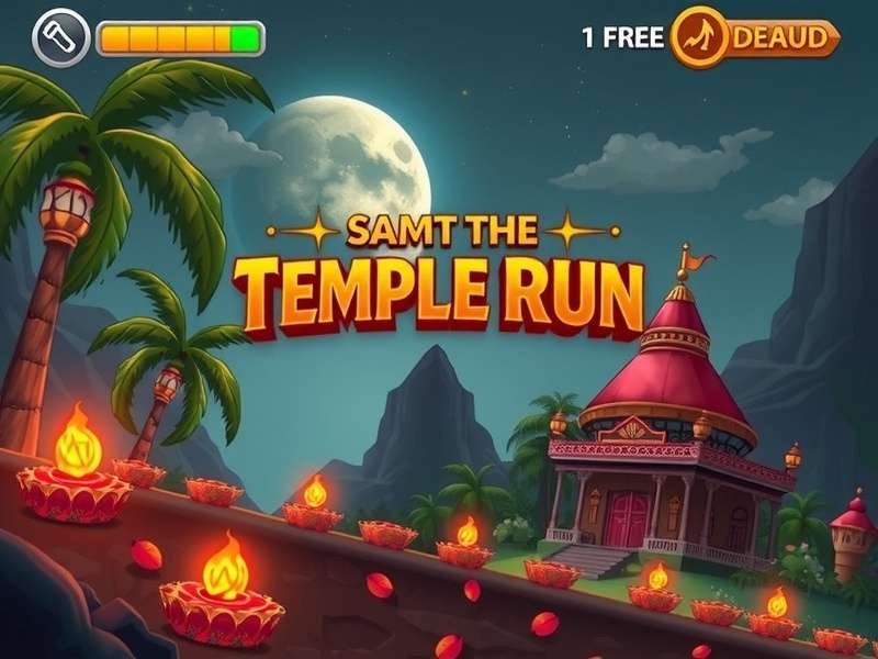 Temple Run Game on Computer Screen
