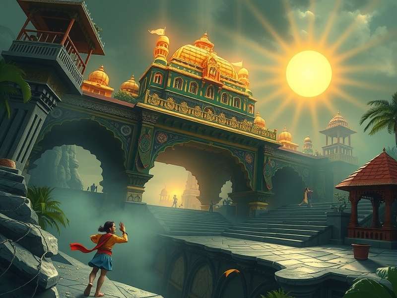 Temple Run Ending Game Green स्क्रीनशॉट