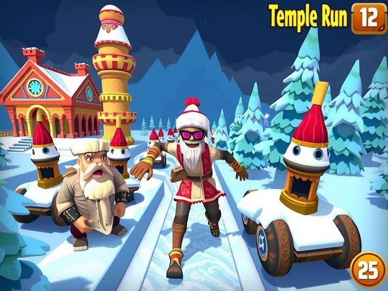 Temple Run 2 Winter Toyland gameplay screenshot