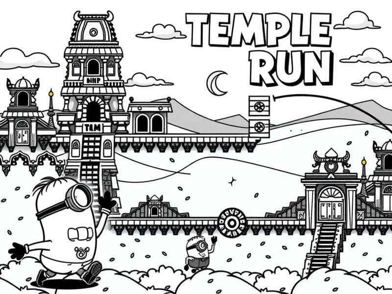 Temple Run Minion Coloring Book टूल्स इंटरफेस