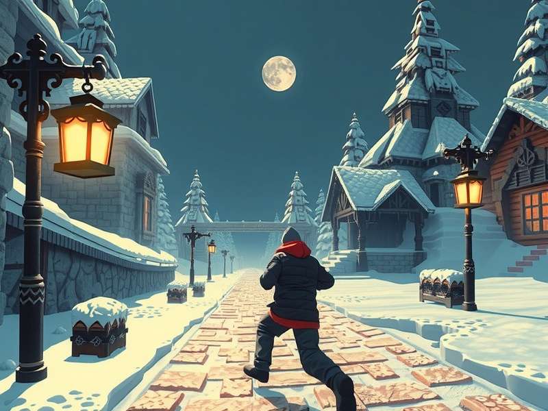 Temple Run 2 Winter Toyland gameplay screenshot