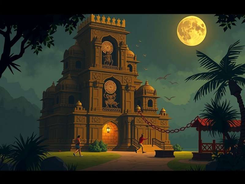 Temple Run game character running from demons
