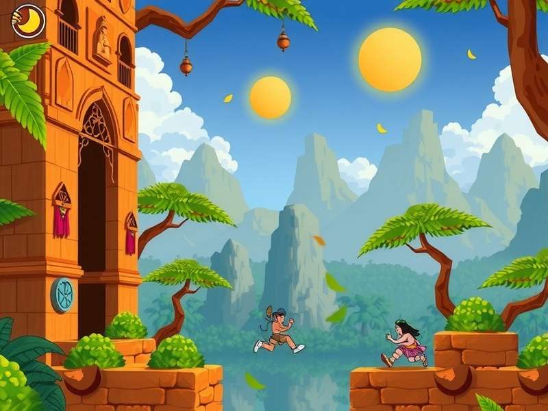 Temple Run GBA गेमप्ले स्क्रीनशॉट