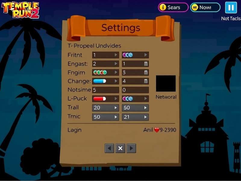 Temple Run 2 Game Settings Interface