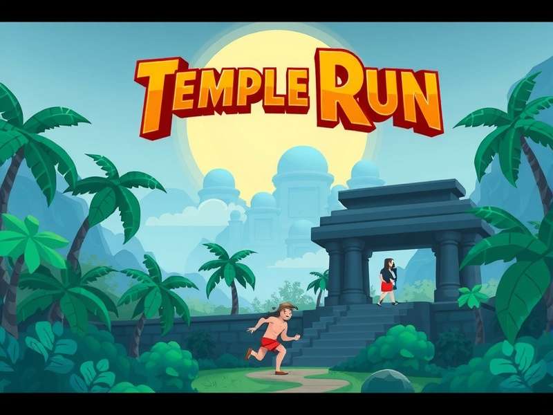 Temple Run 2 character jumping over obstacle