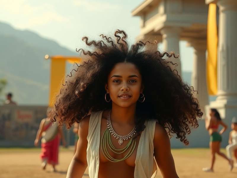 Temple Run Girl Curly Hair character running through temple ruins