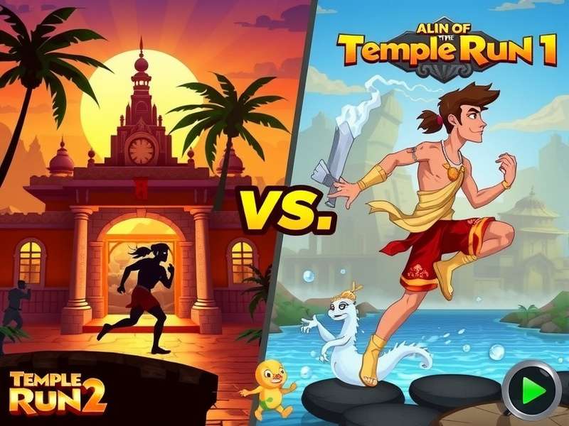 Temple Run 1 और Temple Run 2 की तुलनात्मक छवि