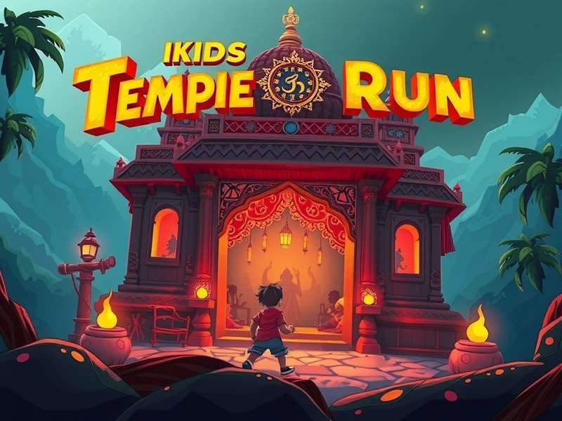 Kids playing Temple Run game