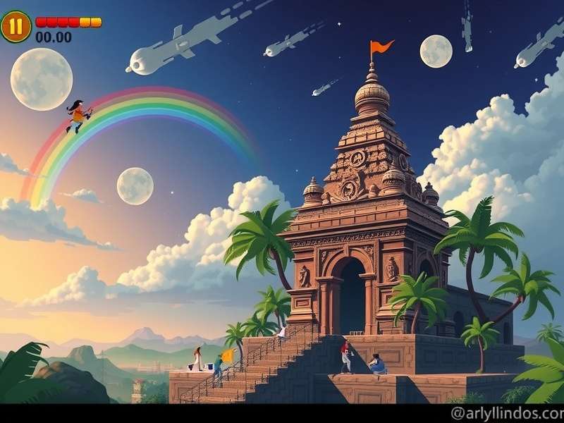Temple Run 2 Lost Jungle और Sky Summit का तुलनात्मक दृश्य