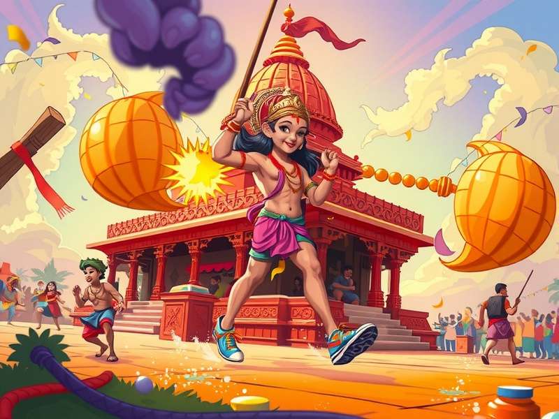 Temple Run Poki Holi gameplay screenshot
