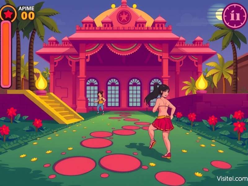 Temple Run Girl Game - Scarlett Fox character running through ancient temple