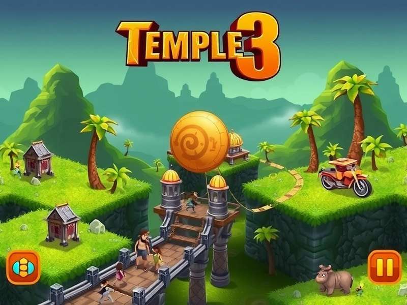 Temple Run 3 gameplay screenshot showing character running through ancient temple