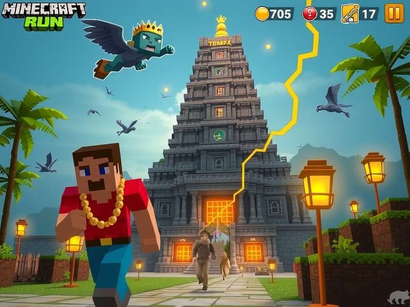 Temple Run Unblocked Games 67 Minecraft gameplay screenshot