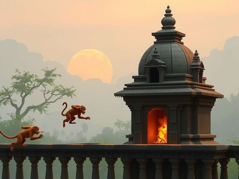 Temple Run 1 में बंदर कूदते हुए