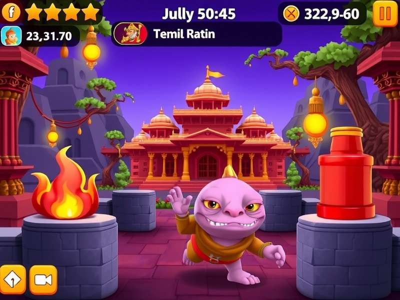 Temple Run 3 gameplay screenshot showing character running through ancient temple