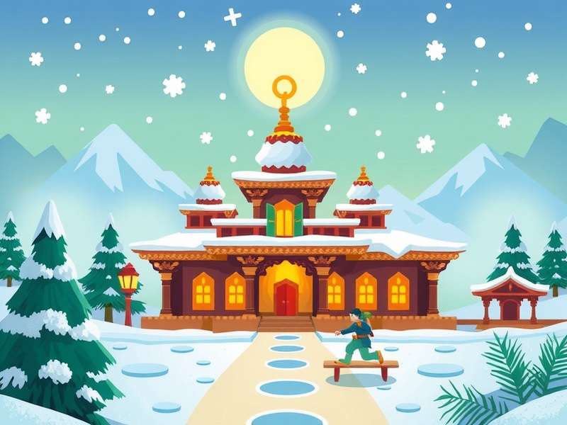 Temple Run Snow Poki Games gameplay screenshot