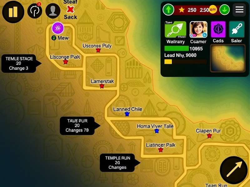 Temple Run 2 मैप सेटिंग्स इंटरफेस