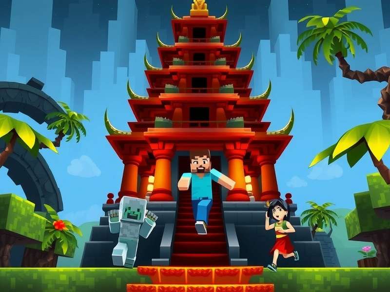 Minecraft Temple Run गेम कंट्रोल्स