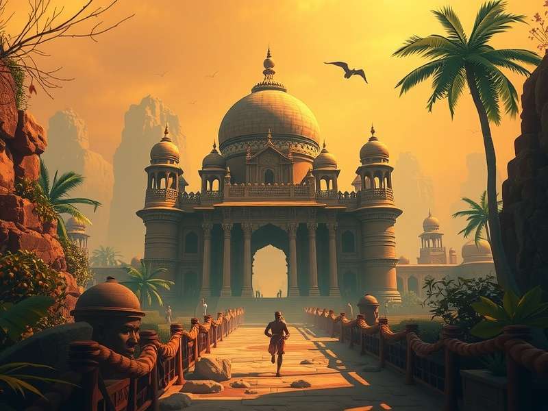 Temple Run 2 gameplay in 1366x7680 resolution showing high-definition graphics