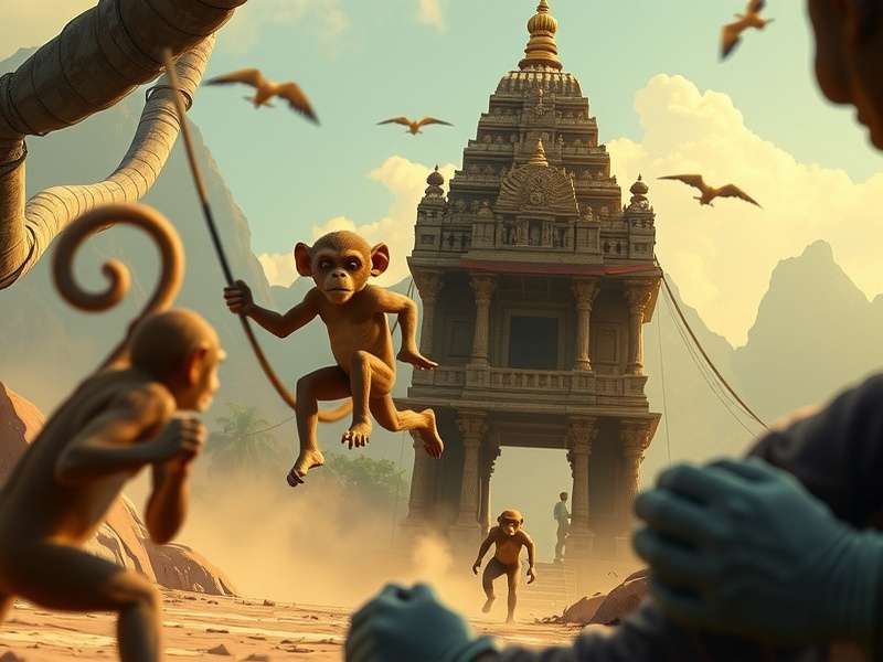 Temple Run 1 में spinning monkeys का गेमप्ले