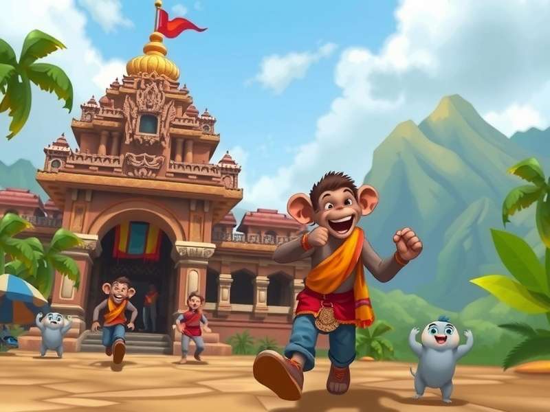 Temple Run 2 में बंदरों की हंसी का दृश्य