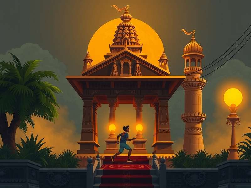 Temple Run गेमप्ले और Gaslighting अवधारणा का दृश्य प्रतिनिधित्व