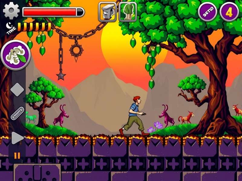 Temple Run Gameboy Advance Gameplay Screenshot