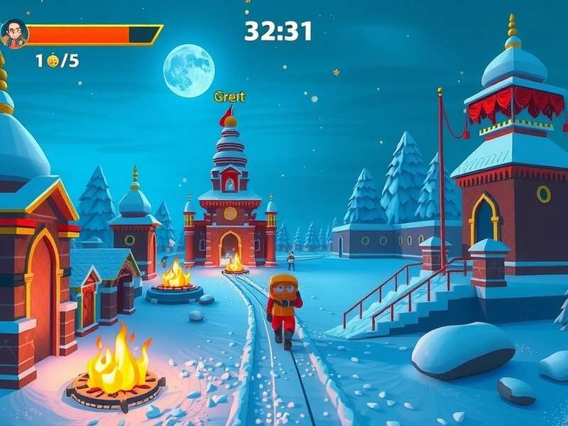 Temple Run Snow Game Screenshot