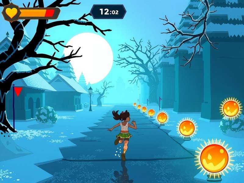 Poki Temple Run Frozen Shadows गेमप्ले स्क्रीनशॉट