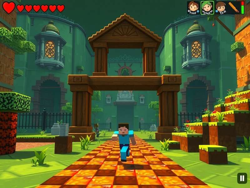 Minecraft Monster School Temple Run 2 Player gameplay