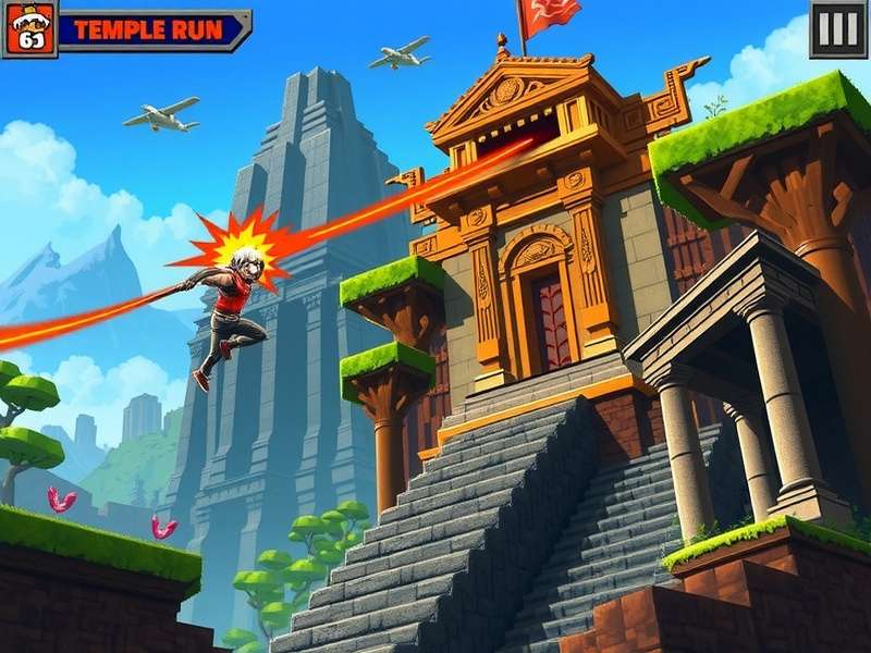 Temple Run 3 Online Unblocked 66 Minecraft गेमप्ले स्क्रीनशॉट