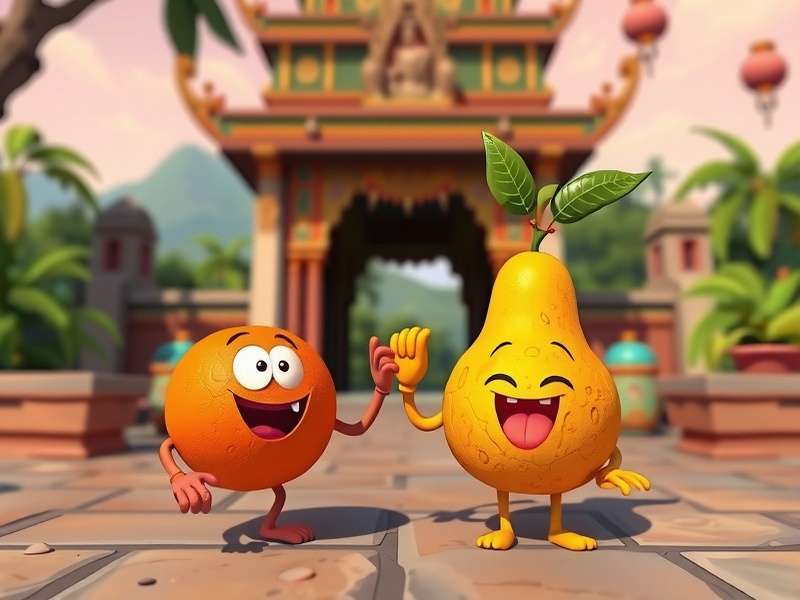 Annoying Orange और Pear Temple Run 2 गेमप्ले