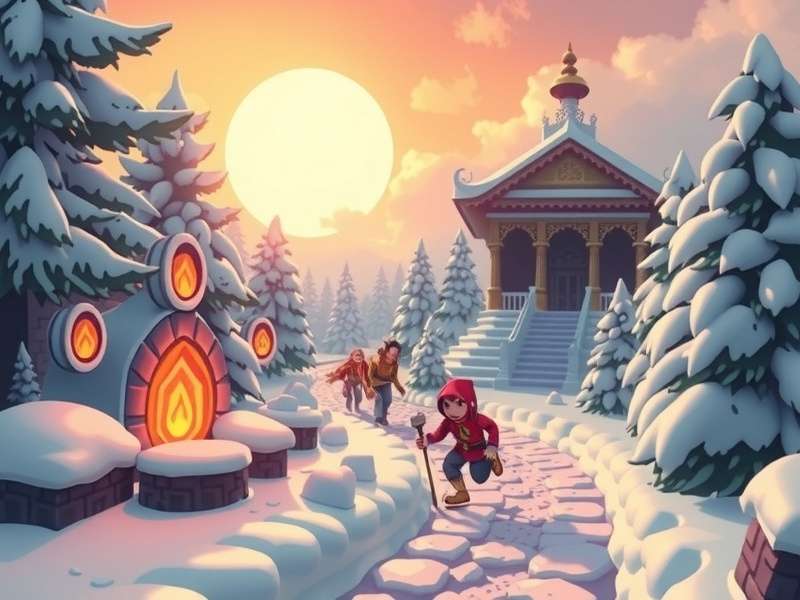Temple Run Snow Pokimane Game gameplay screenshot