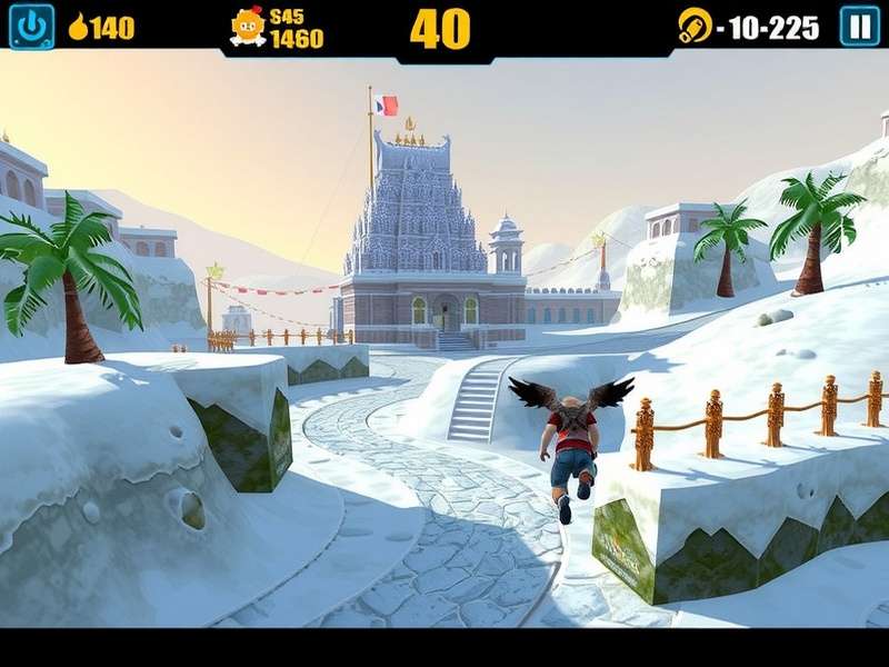 Snow Temple Run OZ Mod गेमप्ले