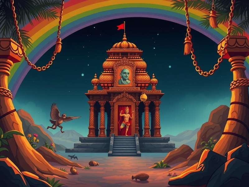 Temple Run Rainbow Death Scene Illustration