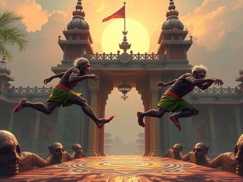 Temple Run Demon Monkeys attacking player