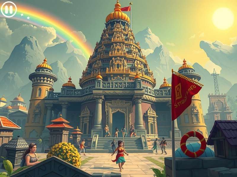 Temple Run Game Mixi City gameplay screenshot