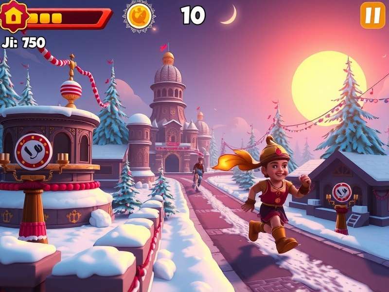 Temple Run 2 Winter Toyland gameplay screenshot